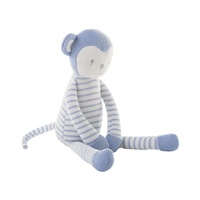 Peluche singe en coton faite à la main, animal en peluche personnalisé, cadeau de naissance, poupée amigurumi sur mesure