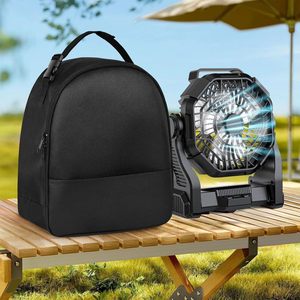 Camping <b>Fan</b> Storage Bag Black Waterproof Portable Outdoor Sports Protective <b>Case</b> With Interior Zipper Pocket - Product Image 1