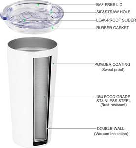 Mug en acier inoxydable, verre <span class=keywords><strong>à</strong></span> eau, thé, <span class=keywords><strong>café</strong></span>, bière, boisson froide, gobelets <span class=keywords><strong>à</strong></span> étages, double couche, anti-brûlure - Product Image 5