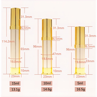 Flacon Airless Vide 5ml 10ml 15ml, Flacon Pompe Airless Doré en PET pour Sérum et Lotion, Emballage Cosmétique, Logo Personnalisé