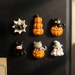 Mini-aimants décoratifs en résine moulée, motifs fantômes scintillants et colorés, formes variées, thèmes Halloween - Product Image 1
