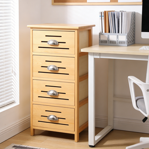 Wholesale Modern Brown Solid <strong>Pine</strong> Wood Four-drawer Bedside <strong>Dresser</strong> for Files Books Bedroom Living Room Eco-Friendly Durable - Product Image 6