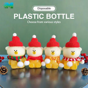 Bouteille en plastique <span class=keywords><strong>de</strong></span> 500 ml au design unique en forme d'ours, avec bouchon personnalisé et sangle, <span class=keywords><strong>petite</strong></span> bouteille en plastique avec étiquette - Product Image 1