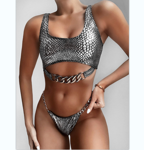 2022 sıcak satış popüler kız tüp üst Bikini moda baskı seksi yüksek kesim Bikini yeni tüp üst - Product Image 6