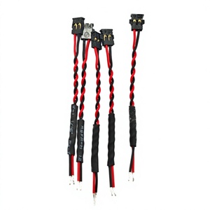 Câble ruban personnalisé à gaine PVC, pas de 1,2 mm, 32AWG, avec connecteur terminal 2 broches rouge et noir, assemblage de faisceau de câbles électroniques - Product Image 2