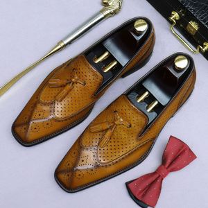 ASTON M.JAZZ – Nouveaux Mocassins d'été pour Hommes en Cuir Véritable Faits Main, à Bout Pointu, avec Pompons, Creux, Respirants et Antidérapants, Idéaux pour le Bureau et les Occasions Habillées - Product Image 6