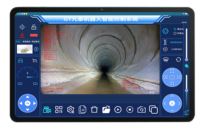 Robot d'inspection de canalisation avec zoom optique 10X et vue à 360° °   Rotation continue, 220 °   Caméra pivotante et caméras doubles avant et arrière