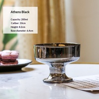 Bols à glace en verre de couleur personnalisée, faits à la main, avec pied, pour desserts et smoothies, capacité 200 ml, écologiques, sans poignée, sans couvercle