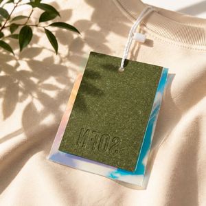 Custom Luxury Eco-friendly Paper Printing Product Embossed Brand Logo Garment Clothing Hang Tags String <b>Labels</b> for Clothes Brand - Product Image 1
