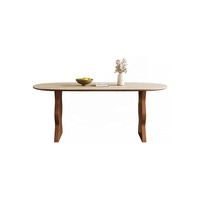 Ensemble Table à Manger Familiale Rétro Luxe Européen en Bois Massif