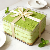 Emballage en plastique transparent pour dessert mousse au chocolat tiramisu, boîte de rangement alimentaire en plastique pour gâteau