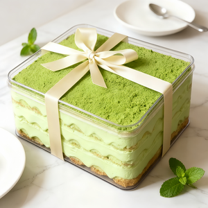 Emballage en plastique transparent pour dessert mousse au chocolat tiramisu, boîte de rangement alimentaire en plastique pour gâteau - Product Image 1