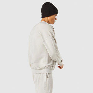 Ensemble de survêtement pour homme de qualité supérieure, couleur unie, en coton, col rond, sweat-shirt et pantalon - Product Image 5