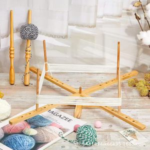 Support de bobinage de fil en bois simple, fait main, pour la maison, support de pelote de fil de bureau, support de bobinage de fil rotatif - Product Image 1