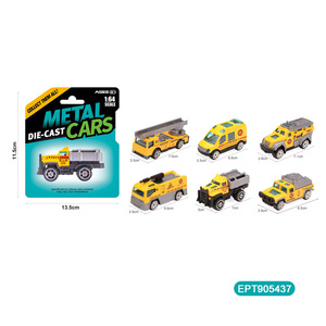 Et lega Mini Diecast giallo fuoco veicolo scorrevole auto da combattimento giocattolo di plastica per bambini piccoli Juguetes Camiones Camiones promozionali - Product Image 2