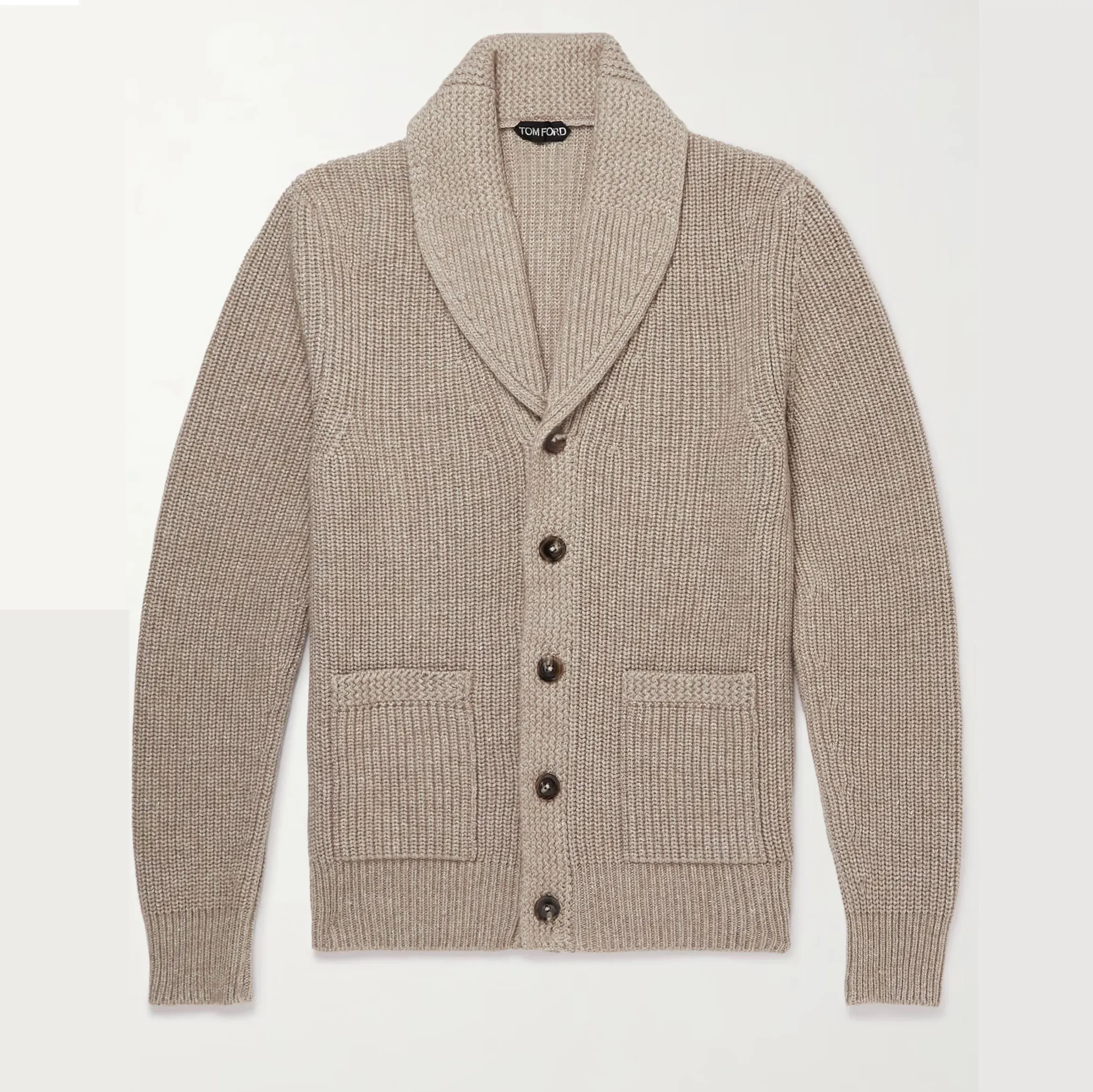 ODM winter thick men cardigan sweater with button knitted shawl collar cashmere cardigan men