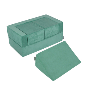 Set da gioco modulare 5 pezzi in morbido peluche di velluto a coste, a forma cilindrica, per piscina di palline interna per bambini, colore azzurro - Product Image 4