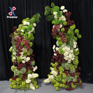 Arco de Flores Artificiales de Seda de Alta Gama, Hecho a Mano, Moderno, con Hortensias y Rosas Realistas, Color Personalizado, Decoración para Bodas - Product Image 1