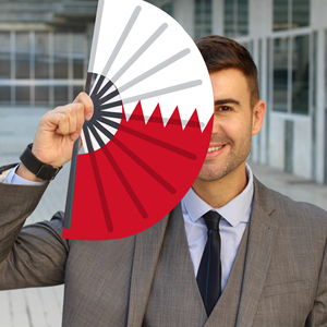 Abanicos Plegables de Bambú con la Bandera de Baréin al por Mayor, Abanico de Mano para Carnaval, Boda, Festival, Fiesta, Agencia de Viajes - Product Image 2