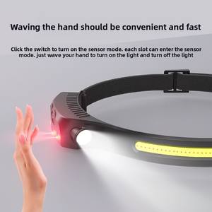 مصباح أمامي IP65 مقاوم للماء محمول قابل للطي ليثيوم أيون للصيد الليلي والتخييم يدوم طويلاً - Product Image 3