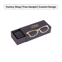 Vente en gros Logo personnalisé Lunettes de soleil Boîte d'emballage rigide à tiroir pliant avec fenêtre transparente en PVC
