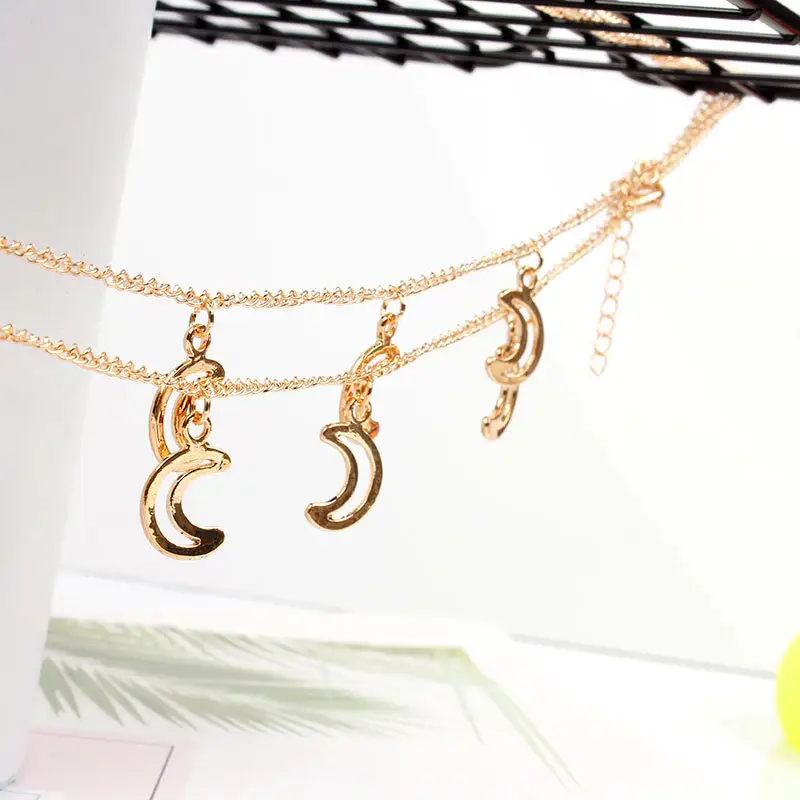 Fashion Gold Head Metal Chain Classic Multilayer Hair Jewelry Moon Star Silver Charm Hair Accessory For Women