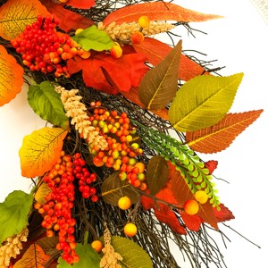 Thu hoạch lễ hội Vòng hoa mùa thu Vòng hoa trang trí lễ hội thu hoạch lá phong nho nho Vòng Hoa - Product Image 5