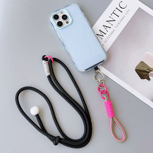 Clips coeur à la mode bandoulière suspendu cou lanière téléphone <span class=keywords><strong>portable</strong></span> <span class=keywords><strong>perle</strong></span> épissage <span class=keywords><strong>cordon</strong></span> téléphone réglable voyage randonnée longue sangle - Product Image 2