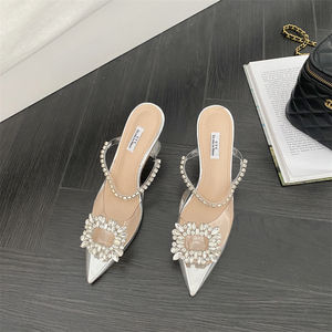 2025 Newest Summer Women's Party High <b>Heels</b> Wedding Shoes Transparent Toe Autumn <b>Kitten</b> <b>Heel</b> <b>Sandals</b> - Product Image 4