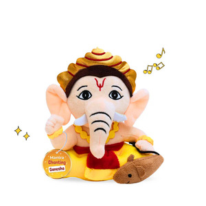 NOVAMART Peluche douce Ganesha pour bébé, 22 cm, rembourrée en coton PP, figurine musicale mignonne de dessin animé pour enfants, décoration de la maison et jeu - Product Image 1