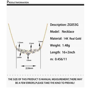 Shenzhen Hammerjewelry 1ct Vvs Moissanite Hanger Ketting Vrouwen Sieraden AU585 Groothandel Sieraden