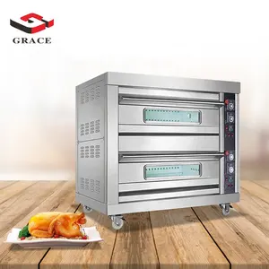 Rvs 2 Decks Convectie Digitale Pita Roterende Bakken Pizza Oven Gas Elektrische