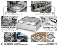 KUNTAI Chauffe-Plats Professionnel en Acier Inoxydable 6L pour Buffet, Chauffe-Plats Numérique à Écran Tactile, Contrôle Manuel 85-100°C