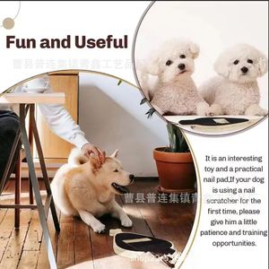 Bone Shaped Wooden Dog <b>Scratching</b> <b>Post</b> With Pull Out Box Durable For Home Use - Product Image 2