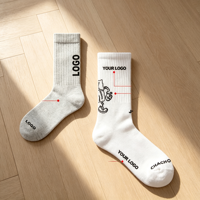Chaussettes mi-mollet en coton côtelé doux, personnalisées avec logo, impression graphique personnalisée, chaussettes de sport unisexes, vente en gros