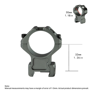 Anillas de Aluminio BANGBANG para Mira Telescópica, Tubo de 30 mm, Montaje de 20 mm con Tornillos de Doble Fila, Altura Central de 1.26 Pulgadas para Uso en Exteriores (Gris) - Product Image 3