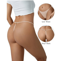 Culottes string sexy à fines bretelles sans couture avec boucle anneau, en nylon et coton, directement de l'usine, étiquette personnalisée, service OEM ODM tout-en-un pour marques