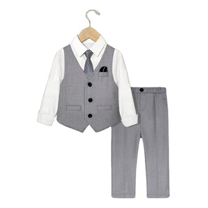 Vente flash Robe de mariée Gants Costume rouge Fête d'enfants Anniversaire Costume de garçon Ensemble 3-10 ans - Product Image 2