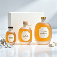 Flacon en verre givré ovale pour diffuseur à bâtonnets, vide, personnalisé, de luxe, sous marque privée, 100ml 250ml 500ml