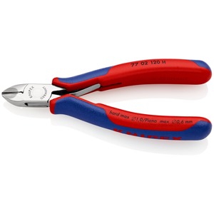KNIPEX 77 02 120 H Alicates de corte lateral para electrónica con puntas de carburo de tungsteno y mangos multicomponente de 120 mm - Product Image 1