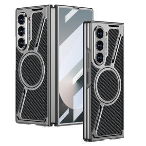 Aleación de aluminio Cuero Protección de metal Película templada Claro Protección <span class=keywords><strong>completa</strong></span> Funda de teléfono para Samsung Z Fold 7 5 4 3 - Product Image 1