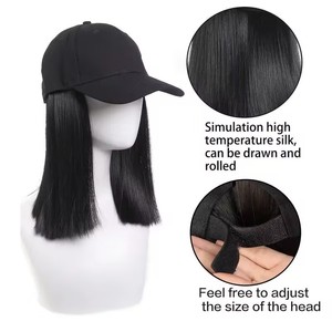 Casquette de baseball tout-en-un pour femme - Perruque synthétique de <span class=keywords><strong>style</strong></span> coréen résistante à la chaleur, couvrant toute la tête, pour le printemps/été, longueur clavicule - Product Image 3