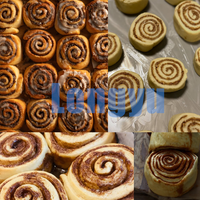 Machine à faire des rouleaux de cannelle LONGYU à haute efficacité, équipement de boulangerie automatique, ligne de production de brioches à la cannelle, machine 380V