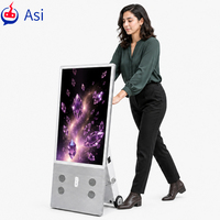 Écran 55 pouces 2000 nits lisible en plein soleil, alimenté par batterie, portable, résistant aux intempéries IP65, totem extérieur mobile pour médias