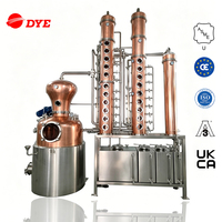 Alambic à vodka 500L, équipement de distillation multifonctionnel avec condenseur en cuivre, adapté aux petites distilleries