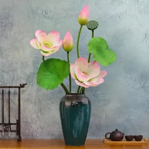Lotus Home Decoratie Roze Luxe Kunstmatige Bloemen, Grote Kunstmatige Bloem
