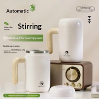 Tasse mélangeuse rechargeable pour bureau et maison, style dessin animé, pour couples, pour lait de soja, avec agitation magnétique, en acier inoxydable 304