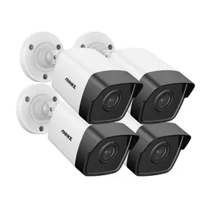 4PCS 5MP 야외 PoE IP CCTV 카메라 100ft 30M IR 나이트 비전 실내 감시 보안 카메라 키트 오디오