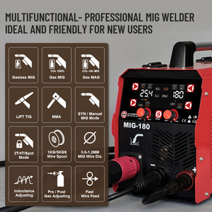 180A MIG thợ hàn máy, 4 trong 1 multiprocess gas/không có khí Mig Tig MMA thợ hàn với synergic điều khiển, 110V/220V Điện áp kép - Product Image 3
