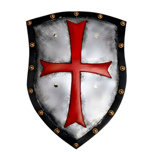 Escudo de Espuma de Caballero Medieval Personalizado para Disfraz de Juego de Rol - Cresta Roja/Negra Coleccionable Decorativa Unisex Edades 14+ - Product Image 1